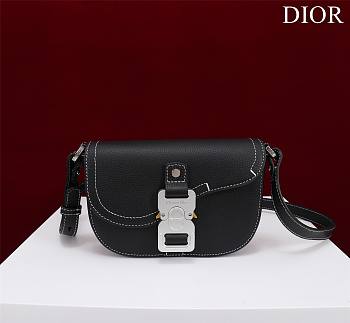 DIOR MINI SADDLE BAG WITH STRAP  Black 19.5 x 13 x 4.3CM