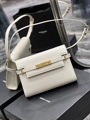 YSL Manhattan Leather Shoulder Bag In Crema Soft 24x17.5x6cm - 1
