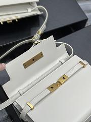 YSL Manhattan Leather Shoulder Bag In Crema Soft 24x17.5x6cm - 5