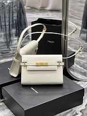 YSL Manhattan Leather Shoulder Bag In Crema Soft 24x17.5x6cm - 4