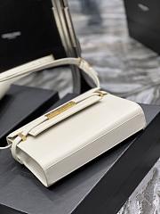 YSL Manhattan Leather Shoulder Bag In Crema Soft 24x17.5x6cm - 3