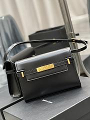 YSL Manhattan Leather Shoulder Bag In Crema Soft black 24x17.5x6cm - 1