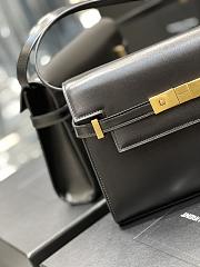 YSL Manhattan Leather Shoulder Bag In Crema Soft black 24x17.5x6cm - 4