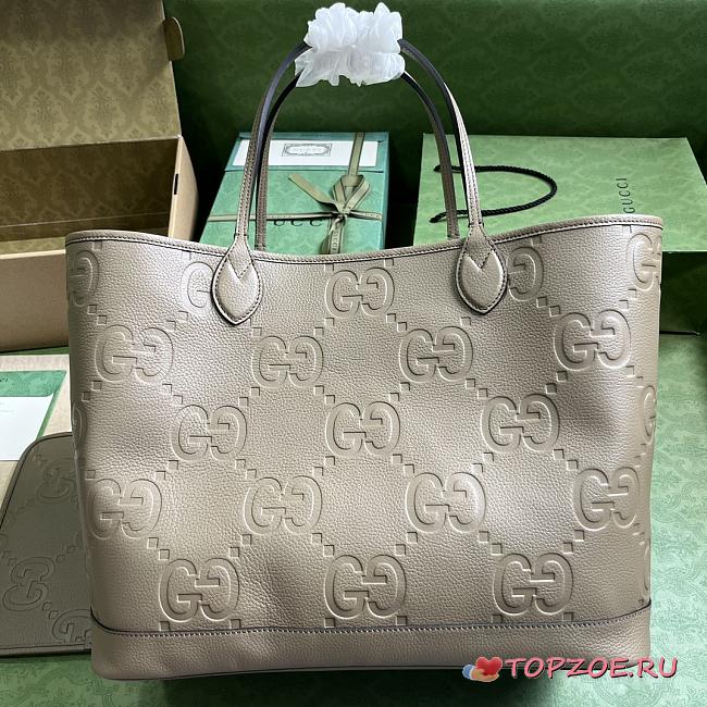 Gucci  AABY0 JUMBO GG LARGE TOTE Bag - Grey  40x 33x 19cm - 1