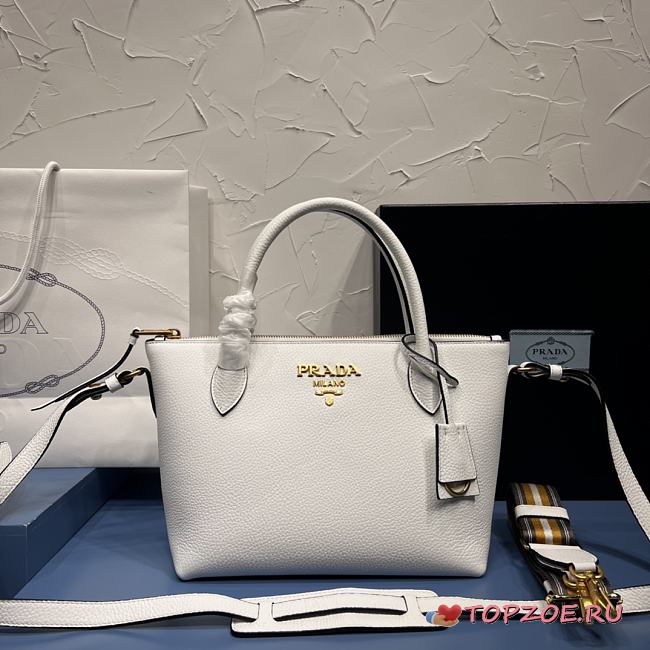prada Dual Strap Zip Tote Vitello Daino 24x19x12cm - 1