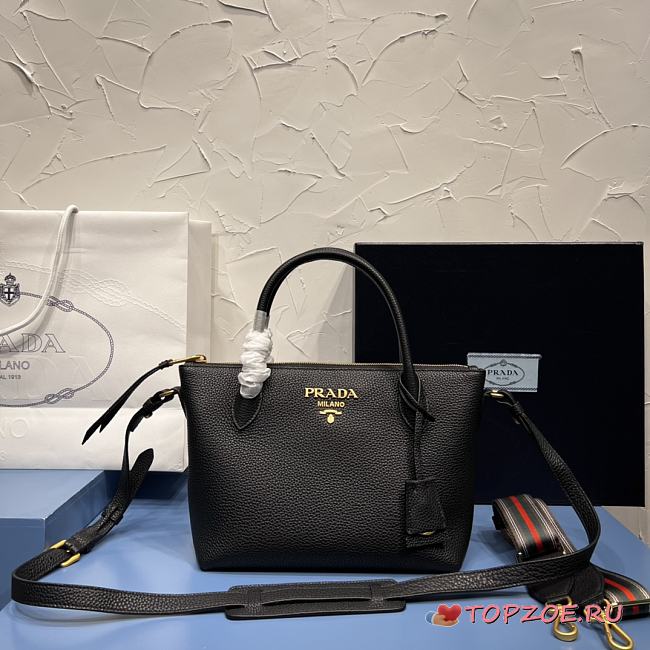 Dual Strap Zip Tote Vitello Daino 02 24x19x12cm - 1