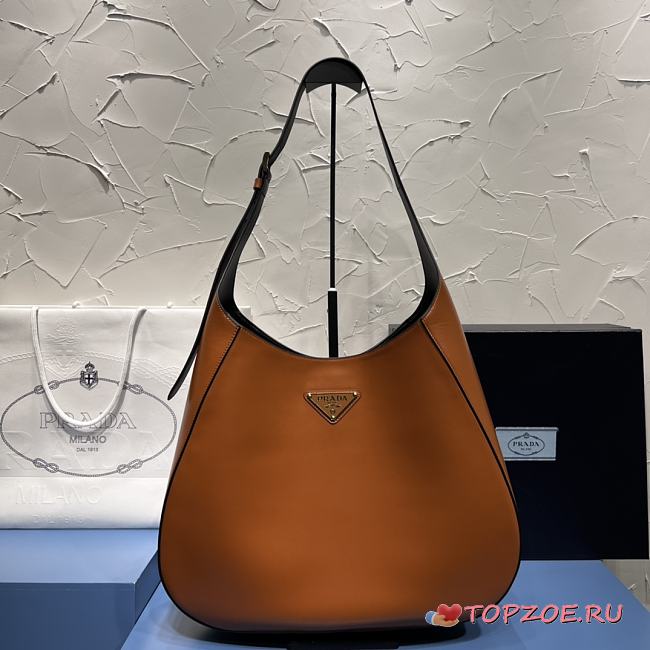 Prada Large Leather Shoulder Bag With Topstitching  40x30x9cm - 1
