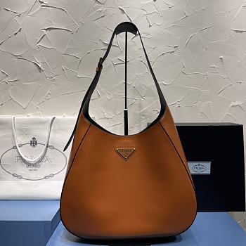 Prada Large Leather Shoulder Bag With Topstitching  40x30x9cm