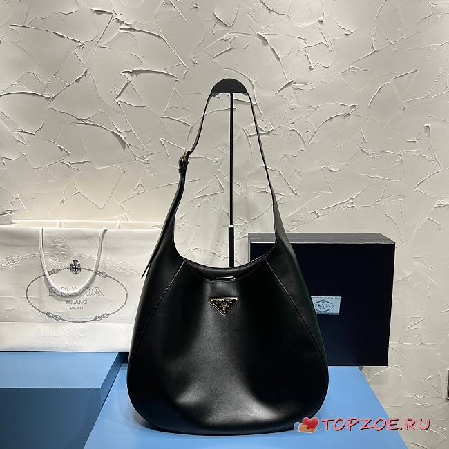 Prada Large Leather Shoulder Bag With Topstitching 03  40x30x9cm - 1
