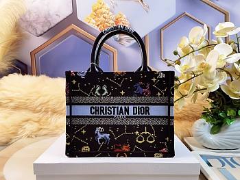 Dior Pixel Zodiac Canvas Tote black, Cotton 26.5X21X14CM