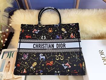 Dior Pixel Zodiac Canvas Tote black, Cotton01 41.5X35X18CM