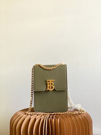 Burberry Green 'Robin' shoulder bag 13.5 x 4.5 x 19cm  shoulder strap40-56CM