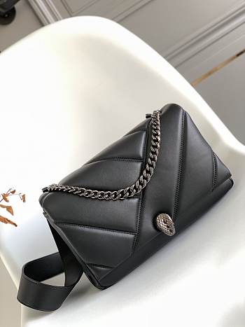 Bvlgari Serpenti Cabochon Deep Jade Calf Leather And Enamel Shoulder Bag01 27*18*11cm