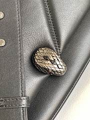 Bvlgari Serpenti Cabochon Deep Jade Calf Leather And Enamel Shoulder Bag01 27*18*11cm - 2