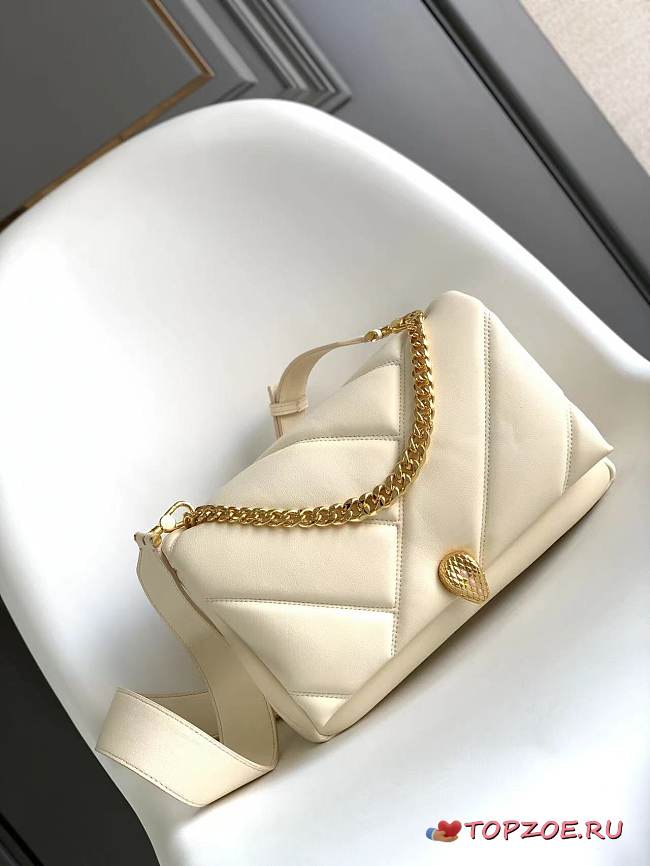 Bvlgari Serpenti Cabochon Deep Jade Calf Leather And Enamel Shoulder Bag02 27*18*11cm - 1