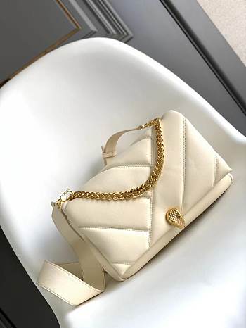 Bvlgari Serpenti Cabochon Deep Jade Calf Leather And Enamel Shoulder Bag02 27*18*11cm