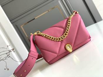 Bvlgari Serpenti Cabochon Deep Jade Calf Leather And Enamel Shoulder Bag03 22.5*15*10cm