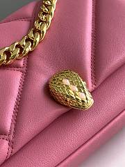 Bvlgari Serpenti Cabochon Deep Jade Calf Leather And Enamel Shoulder Bag03 22.5*15*10cm - 2