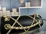 trendycc Lambskin Small Entwined Chain Flap Black 20*13*7cm - 2