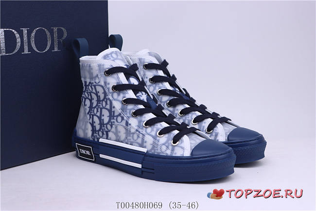 DIOR HIGH-TOP OBLIQUE CANVAS SNEAKERS02 - 1