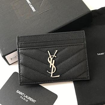 YSL Grain de Poudre Leather Card Case 7x10x0.7cm