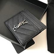 YSL Grain de Poudre Leather Card Case 7x10x0.7cm - 6