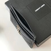 YSL Grain de Poudre Leather Card Case 7x10x0.7cm - 5
