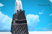 DIOR BOOK TOTE BLUE OBLIQUE EMBROIDERY M1296   36 x 28 x 16 CM - 5