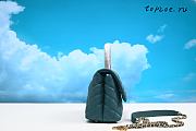 CHANEL MINI FLAP BAG WITH TOP HANDLE TEAL BLUE A93749 SIZE  23cm - 6