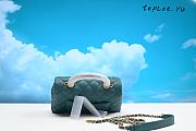 CHANEL MINI FLAP BAG WITH TOP HANDLE TEAL BLUE A93749 SIZE  23cm - 5