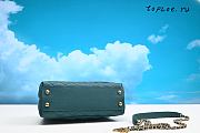 CHANEL MINI FLAP BAG WITH TOP HANDLE TEAL BLUE A93749 SIZE  23cm - 2