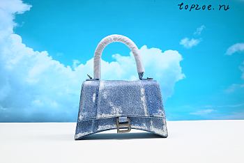 BALENCIAGA HOURGLASS SMALL TOP HANDLE BAG IN INDIGO 19*8*11CM