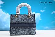 DIOR LADY D-LITE EMBROIDERED BAG   SIZE 24 x 20 x 11 CM - 2