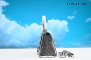 BALENCIAGA HOURGLASS SMALL TOP HANDLE BAG CROCODILE SILVER 5935461  23x10x14 CM - 5