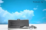 BALENCIAGA HOURGLASS SMALL TOP HANDLE BAG CROCODILE SILVER 5935461  23x10x14 CM - 4