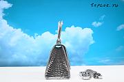 BALENCIAGA HOURGLASS SMALL TOP HANDLE BAG CROCODILE SILVER 5935461  23x10x14 CM - 3