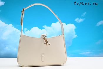 YSL LE 5 À 7 HOBO BAG IN SMOOTH LEATHER CREAM 25X14X6cm