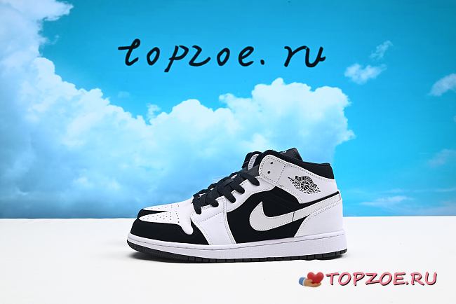 Jordan 1 Mid White Black 554724-113 - 1