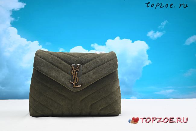 Saint Laurent loulou in quilted suede 20x16x10cm - 1