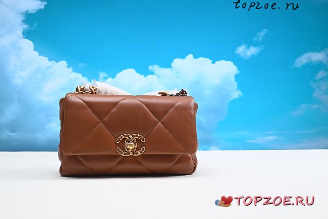 Black Quilted Lambskin Chanel 19 Flap Bag  26X16X8CM - 1