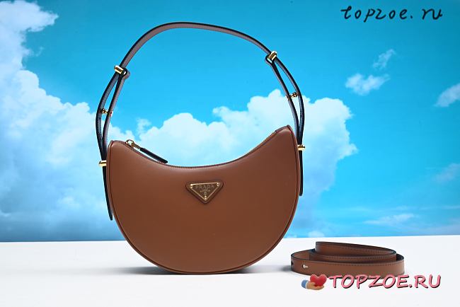 Prada Arqué Zip Calf Leather Shoulder Bag 22.5CM - 1