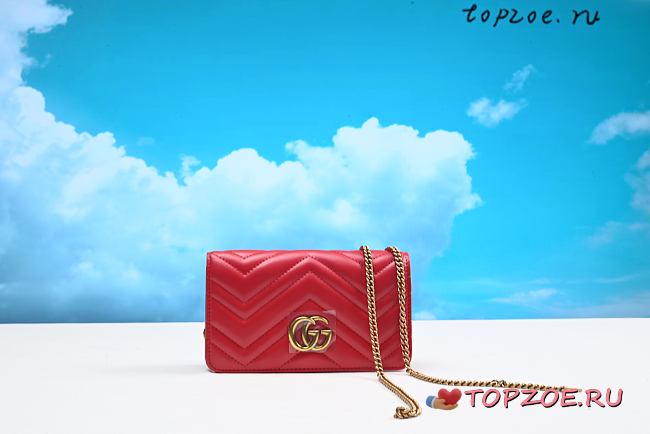 GUCCI GG MARMONT MINI BAG RED 488426  18x11cm - 1