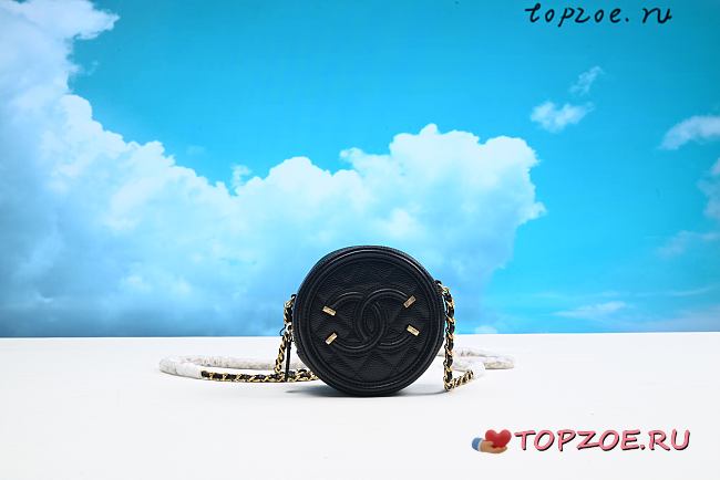 CHANEL CC FILIGREE GRAINED ROUND CLUTCH  15*15*7CM - 1