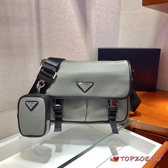 Prada Nylon  Saffiano Classic Double Buckle Shoulder Messenger Bag01  26x20x10cm - 1