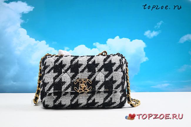 Chanel 19 Flap Bag Quilted Tweed Medium 26CM - 1