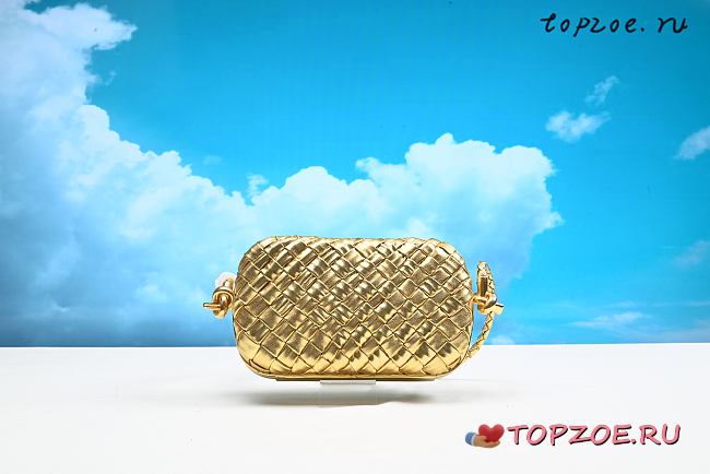 Bottega Veneta Knot Mini Loop Laminated  Leather Shoulder Bag  12x20x5.5cm - 1