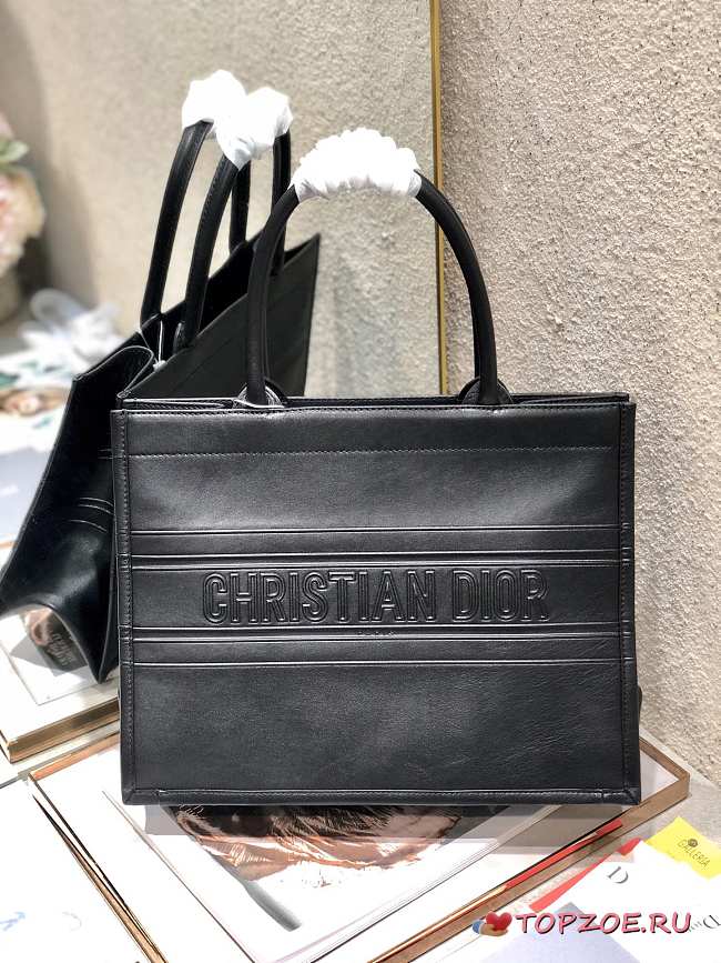 dior book tote Full leather strip embossing 36x28cm - 1