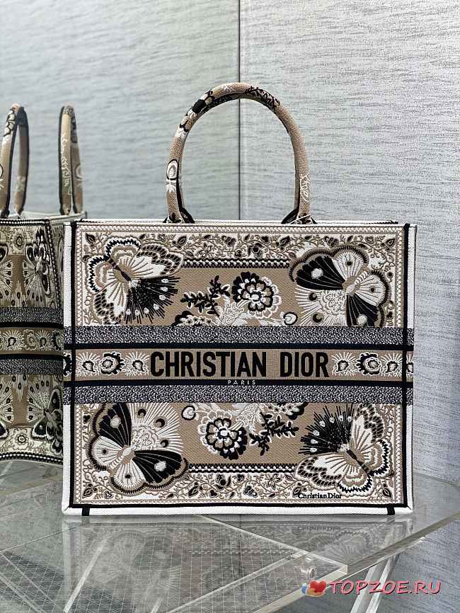dior book tote flower butterfly01 41x35x18cm - 1