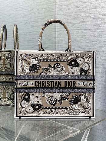 dior book tote flower butterfly01 41x35x18cm