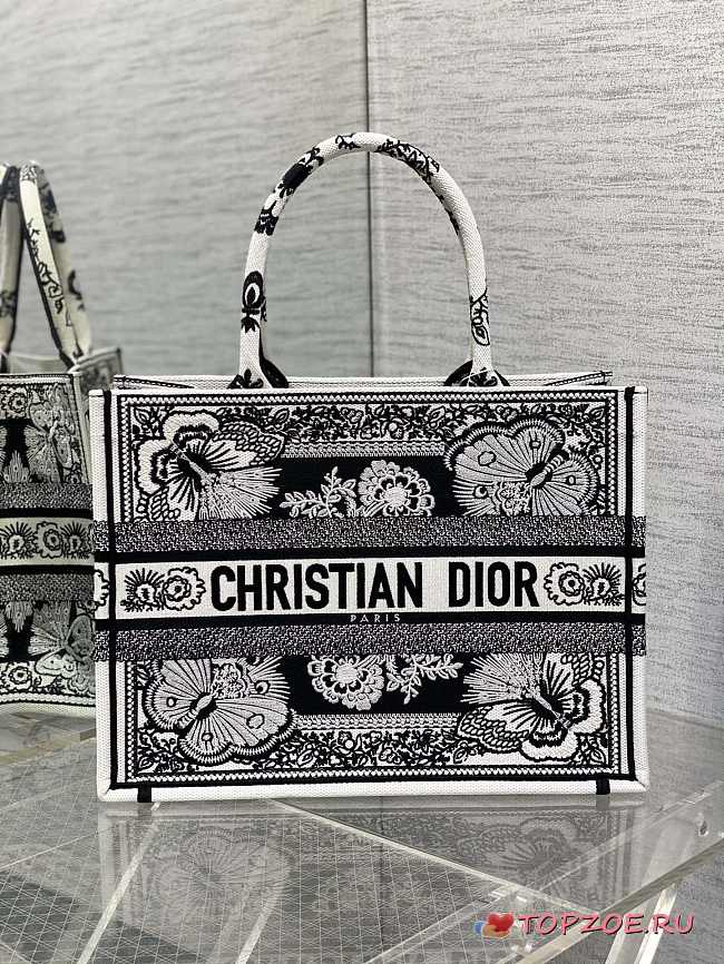 dior book tote flower butterfly  36x18x28cm - 1